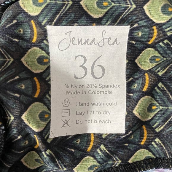 Jenna Sea- Peacock Pattern Strappy Swim Top - Picture 6 of 6